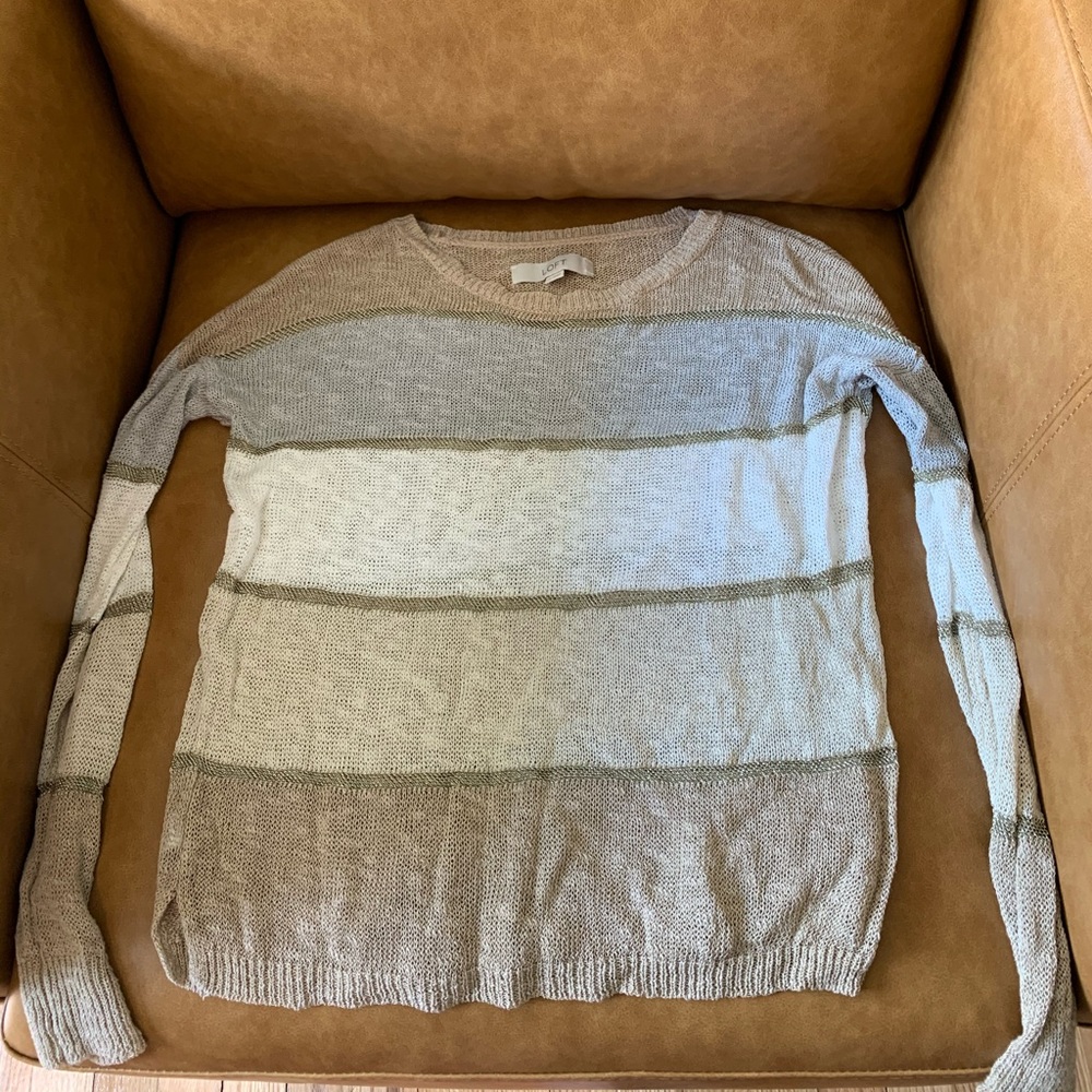 Loft Long Sleeved Striped Summer Sweater - size S